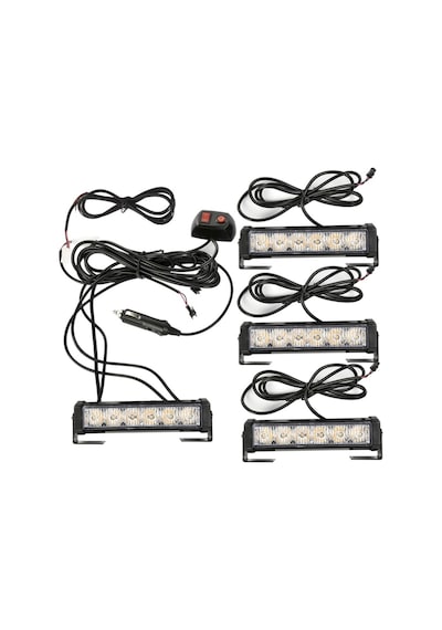 4 Lü Sarı Çakar Lamba Seti Power 12-24 Volt Uyarı Işığı