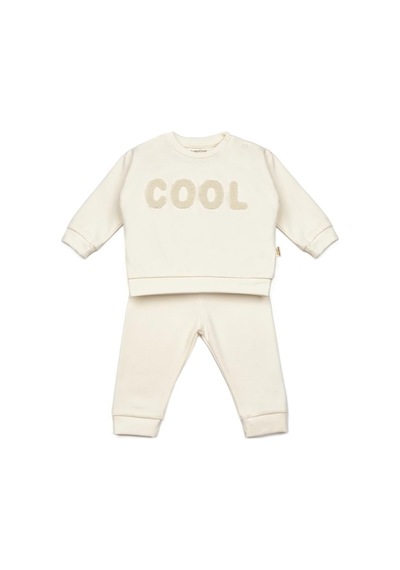 Babycosy Organic Wear Bebek Alt Üst Takım %95 Organik Pamuk - %5 Elastan, Bebek Yenidoğan - Csyr4517 Ekru