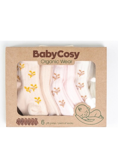 Babycosy Organic Wear %100 Organik Pamuk 6 Lı Bebek Çorap Seti Yumuşak Nefes Alan Kaydırmaz Bebek Çorabı,yenidoğan,0-24 Ay Çok Renkli Babycosy Organic Wear %100 Organik Pamuk 6 Lı Bebek Çorap Seti Yumuşak Nefes Alan Kaydırmaz Bebek Çorabı,yenidoğan,0-24 Ay Çok Renkli