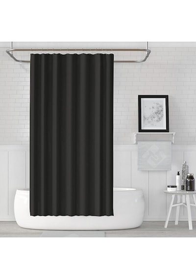 Polyester Kumaş Siyah Renk Banyo Perdesi Yerli Üretim Duş Perdesi Çok Renkli