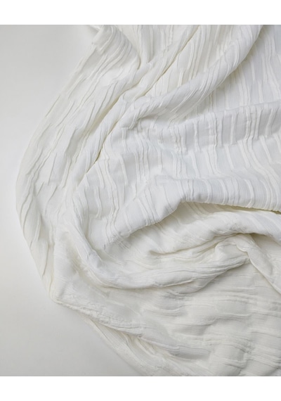 Ekru Krem Arası Renkte Bürümcüklü Jarse Kumaş 140x210cm-10823 Ekru