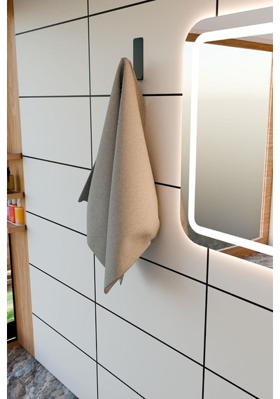 Siyah 4'lü Yapışkanlı Askılık Kapı Arkası Bornoz Askısı Banyo Mutfak Havlu Askısı Mt75sd Çok Renkli