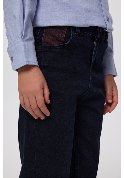 Panço Erkek Çocuk Cepli Lacivert Kot Pantolon