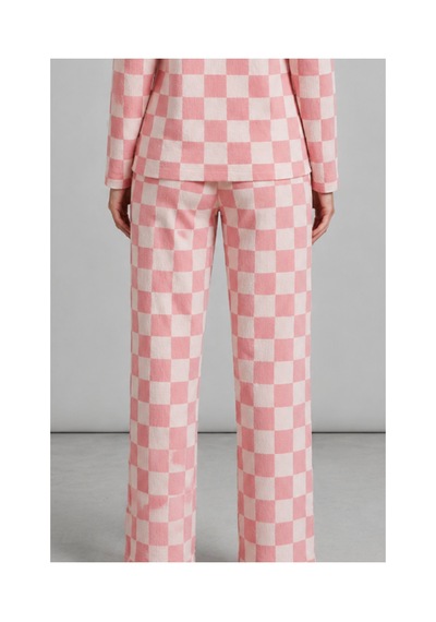 Fit Women Kadın Çizgili Regular Fit Pembe Pijama Takımı 4691