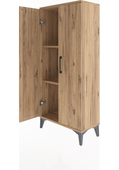 Arges Dolap 2 Raflı 2 Kapaklı 60x30x134 Çam-çam Çam
