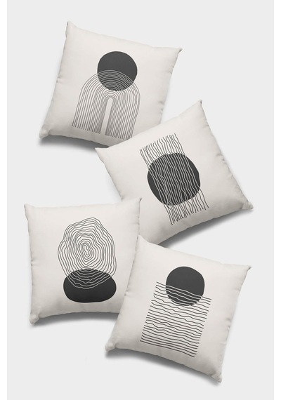 Füme Modern Çift Taraflı 4'lü Set Kırlent Kılıfı 4kr007