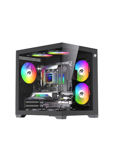 Orion Cube 5x Tuştan Değişen Rgb Fanlı M-atx Boş Bilgisayar Kasası Siyah