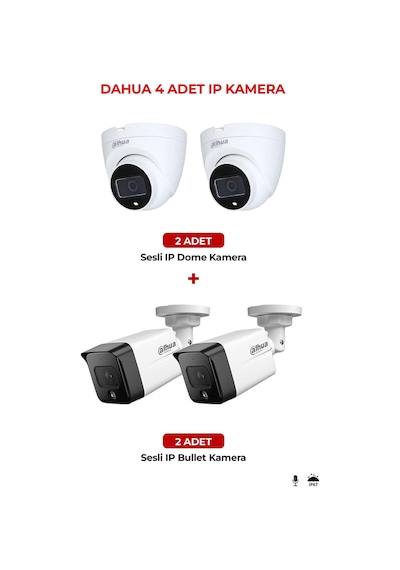 Dahua Ipc-hfw1230tc-sa 4 Adet Ip Kamera Paket