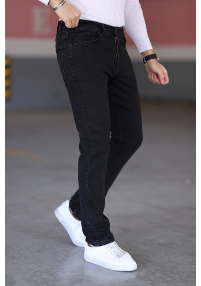 Myrab Denim Siyah Erkek Regular Fit Rahat Kesim Jean Pantolon