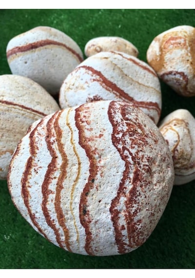 Ekodoğa Dolomit Taş Sarı Çizgili 25 Kg 6-10 Cm Bahçe Süs Taşı