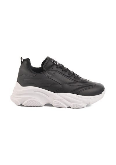 Siyah Beyaz Bağcıklı Kadın Sneaker Drk171 G Siyah-beyaz