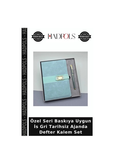 Özel Seri Baskıya Uygun İs Gri Tarihsiz Ajanda Defter Kalem Set