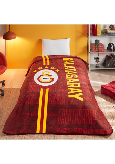 Galatasaray Lisanslı Battaniye Kupa Hediyeli Sarı Kırmızı