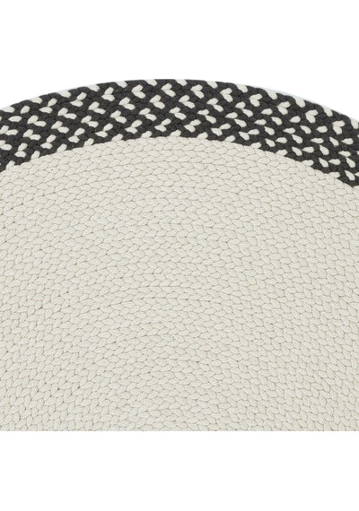 Cool Halı Glenn Krem Antrasit Oval Kilim Pamuklu Leke Tutmayan Çift Taraflı Yıkanan Mutfak Kilimi