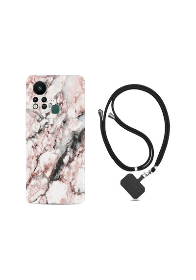 Infinix Hot 11S Kılıf İpli Boyun Askılı Desenli Silikon Colorfull Marble 2 1389