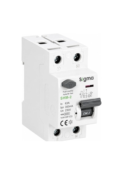 Sigma Shm2p 300ma 63a 6ka Monofaze Kaçak Akım Koruma Şalteri