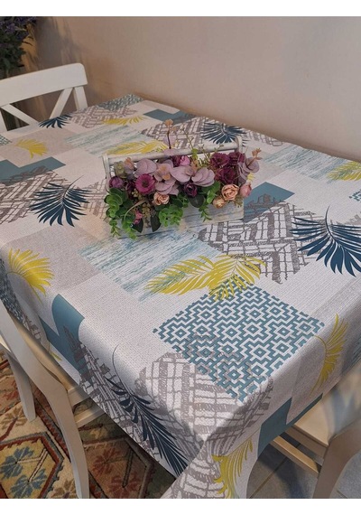 Elyaflı Pvc Masa Örtüsü Modern, Dayanıklı, Silinebilir Ve Şık Görünüm Fnt8193 Mavi