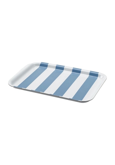 Ikea Soldatfısk Tepsi Çizgili Beyaz-gri-mavi 20x28 Cm 90607853 Çok Renkli