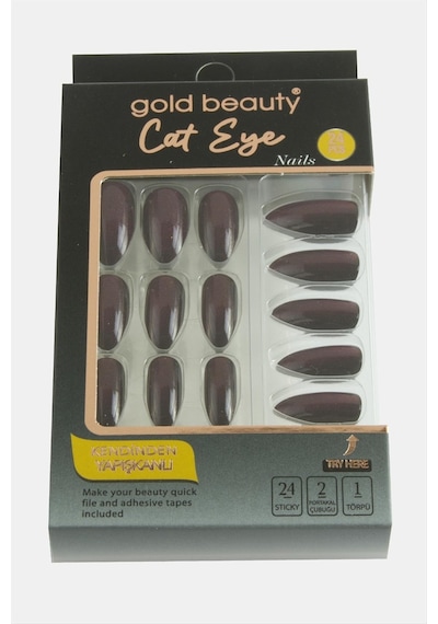 Gold 24lü Kedi Gözü Takma Tırnak-mor N145