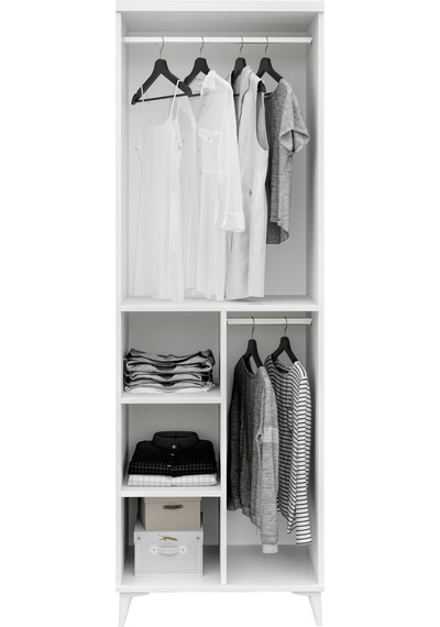 GuneyStore Milano 2 Kapaklı Komple Mdf Beyaz Gardırop