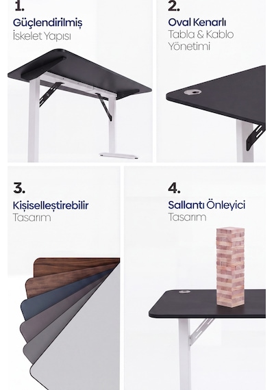 Firmus Dayanıklı Çalışma Masası - 120x60 - Siyah