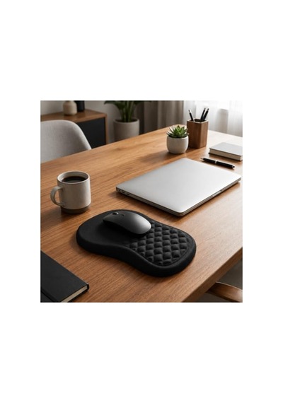 Kaymaz Tabanlı Ergonomik Bilek Destekli Mouse Pad, Ofis Kullanımı İçin