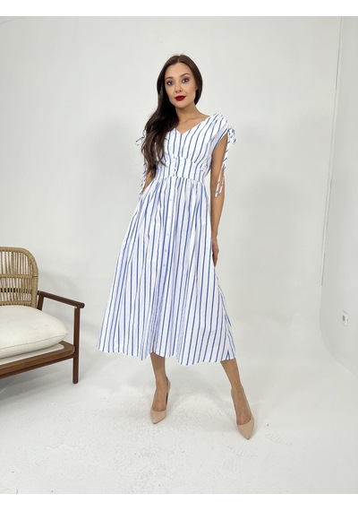 De'charme 5486 Elbise-baltimore Çizgili Altın