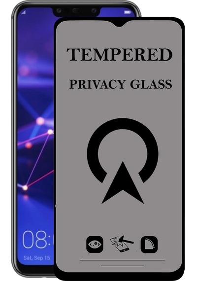 Huawei Mate 20 Lite ile Uyumlu Tam Kaplayan Hayalet Privacy Temperli Cam Ekran Koruycu