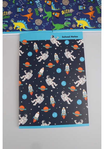 3 Adet A4 Defter Seti Astro Dino Explorer Collection 2 Adet Çizgili Defter Ve 1 Adet Kareli Defter 80 Yaprak Altın