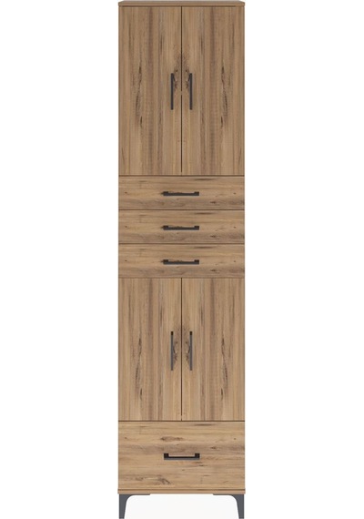 Arges Dolap 4 Raflı 4 Çekmeceli 4 Kapaklı 60x30x243 Çam-çam Atlas Çam