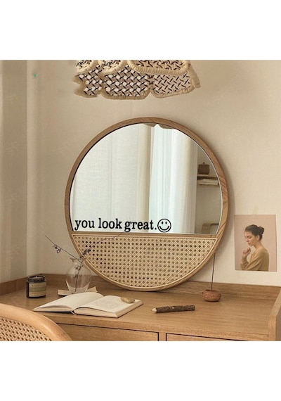 Be Happy You're Beautiful You Look Great Dekoratif Duvar Ayna Cam Dekor Yazı Sticker 3'lü