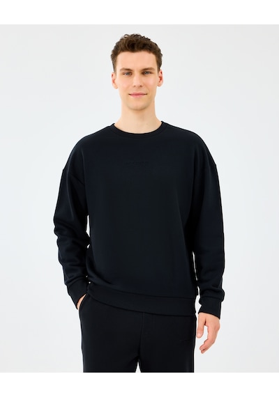 Skechers M Essential Crewneck Sweatshirt Erkek Siyah Sweatshirt S2610015-3817 Siyah