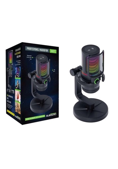 Subzero Wm77 Profesyonel Gaming Gain Ayarlı Rgb Gürültü Engelleyici Mikrofon