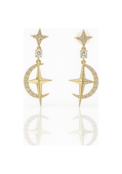 14k Gold Plated Moonlight Drop Küpe