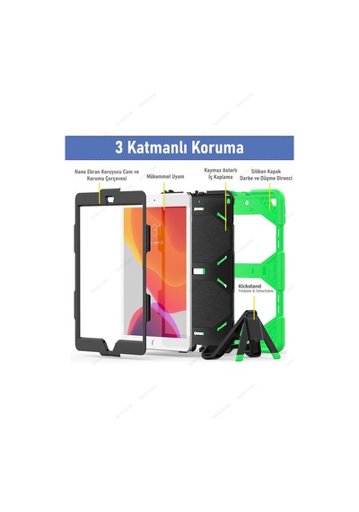Apple Uyumlu iPad, 5. 6. Nesil 2017 2018 9.7" Inc Kılıfı Defender Tank Zırh Silikon Kılıf Ekran Koruyuculu Apple Uyumlu iPad, 5. 6. Nesil 2017 2018 9.7" Inc Kılıfı Defender Tank Zırh Silikon Kılıf Ekran Koruyuculu