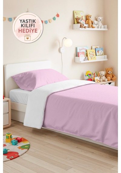 Pudra Pastel Kapitone Genç Odası Tek Kişilik Pike Takımı - Lila 160x220 Cm Kapitone Yatak Örtüsü Pastel Çayır Kırıntısı
