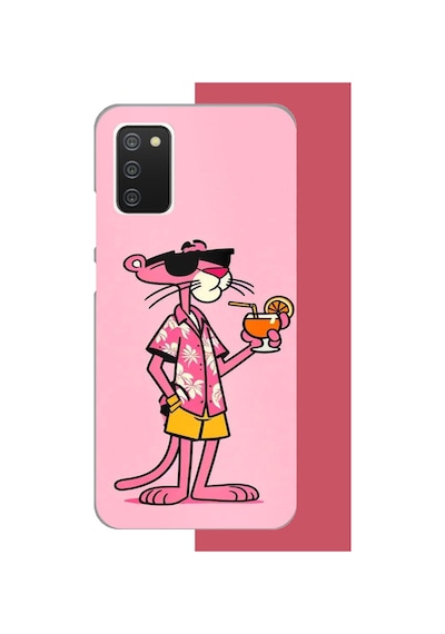 Samsung Galaxy A02s Uyumlu Pembe Panter 1 Baskılı Silikon Kılıf Renkli