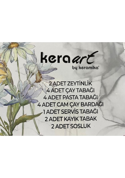 Keramika Ege Bulut 19 Parça Kahvaltı Takımı Çiçekli