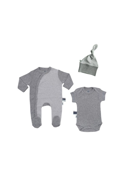 Organicera Organik Yenidoğan Set - 3 Parça , Grey Melange