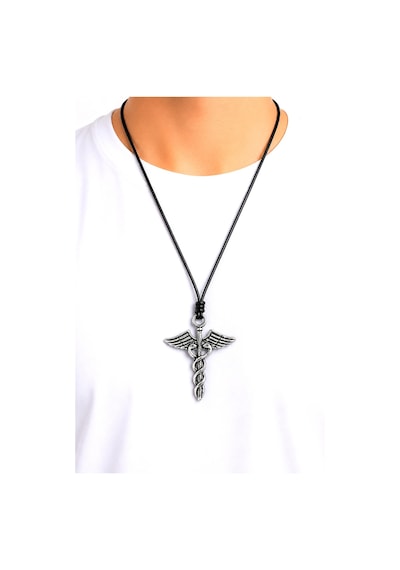 Kore İp Askılı Ve Krom Çelik Kaplamalı Unisex Tribal Kolye Kkrm-04 Gümüş4