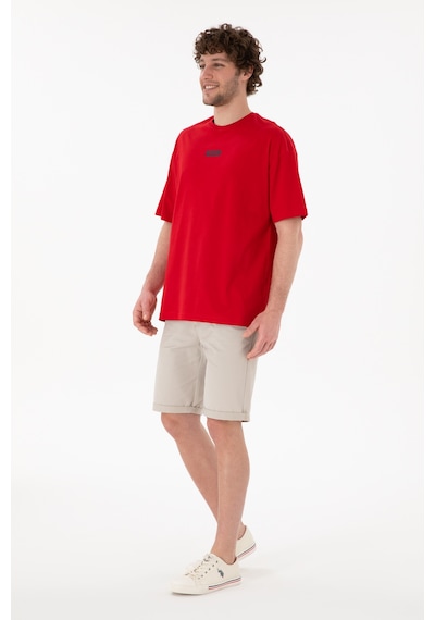 U.S. Polo Assn. Erkek Oversize Fit Bisiklet Yaka Kırmızı Tişört 50305923-VR030