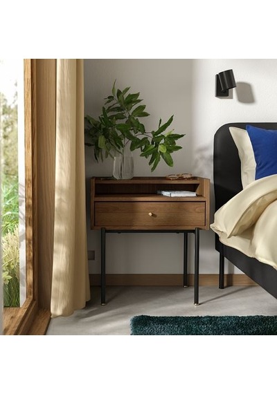 Ikea Rådmansö Komodin, Kahverengi Ceviz Görünüm, 54x38x58 Cm