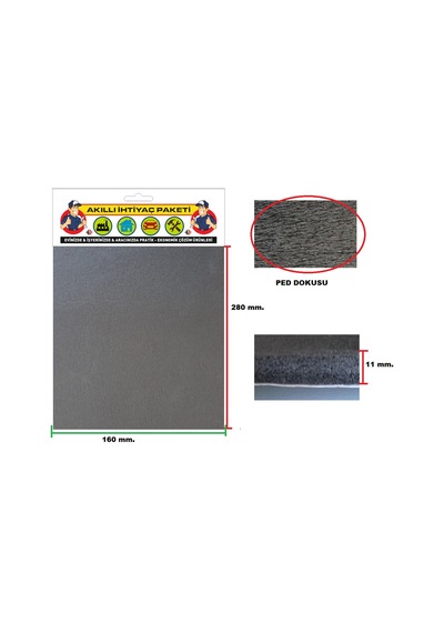 Nıtto 280x160x11sp Poliüratan Sert Esnek Yapışkan Bantlı Darbe Pedi Doy:280 Mm.en:160 Mm.kalınlık:11 Mm.kullanım Alanları:ses-ısı-darbe Alan Yerle