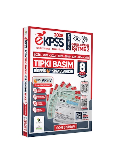 2028 EKPSS Ortaöğretim Genel Görme İşitme-2 ÖSYM Çıkmış Soru Tıpkı Basım 8li Kitapçık Deneme Paketi