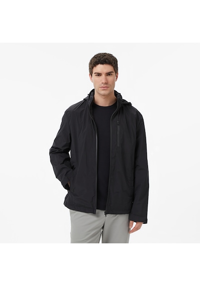Nautica Erkek Siyah Regular Fit Dik Yaka Gizli Kapüşonlu Su İtici Montdüzj65013t
