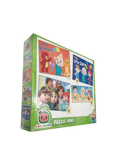 Cocomelon Kutulu Lisanlı 4 Lü Puzzle/Yapboz
