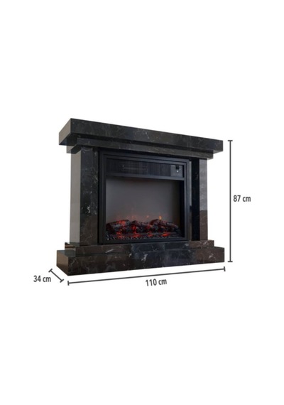 Elektrikli Fanlı Şömine Medium 1500w / 3000w Lotus Desenli Lotus