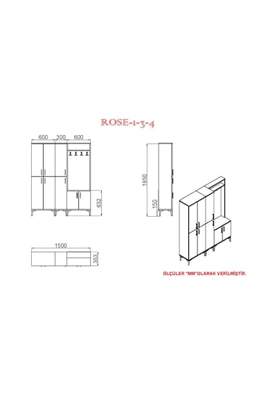 Kalenderdekor1 Kalender Dekor Rose-1-3-4 Rs04 Portmanto Vestiyer Ayakkabılık