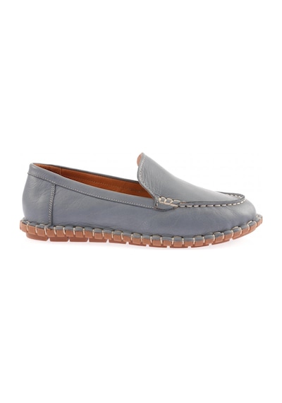 Dgn 603-23y Kadin Dikiş Detayli Loafer Ayakkabi 603-2109-R0884 Koyu Mavi