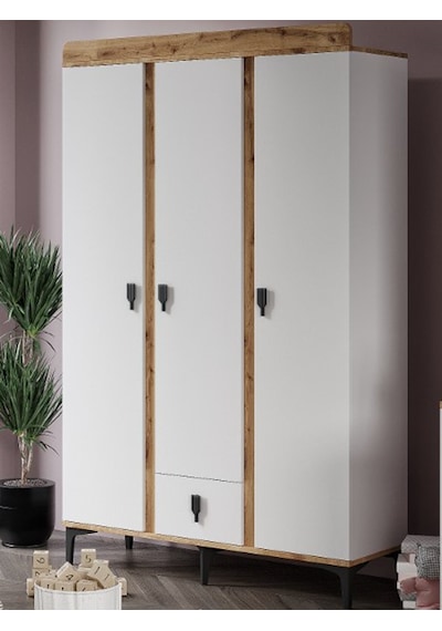 Patiko Rose 3 Kapaklı Dolap Meşe